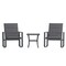 Merrick Lane Brevyn 3 Piece Outdoor Bistro Set with Flex Comfort Rocking Chairs and Steel Framed Glass Top Table